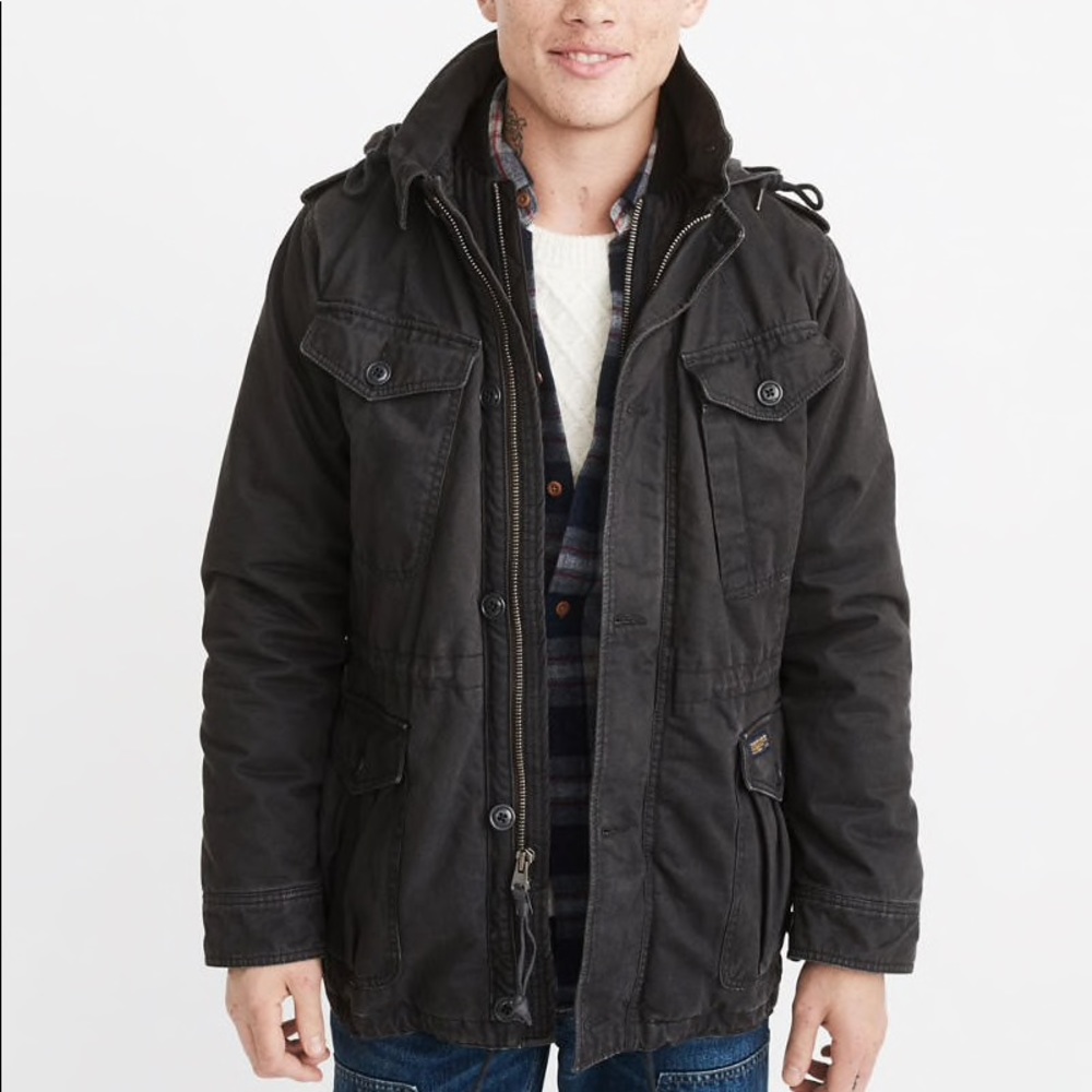 Abercrombie men’s olive military field jacket